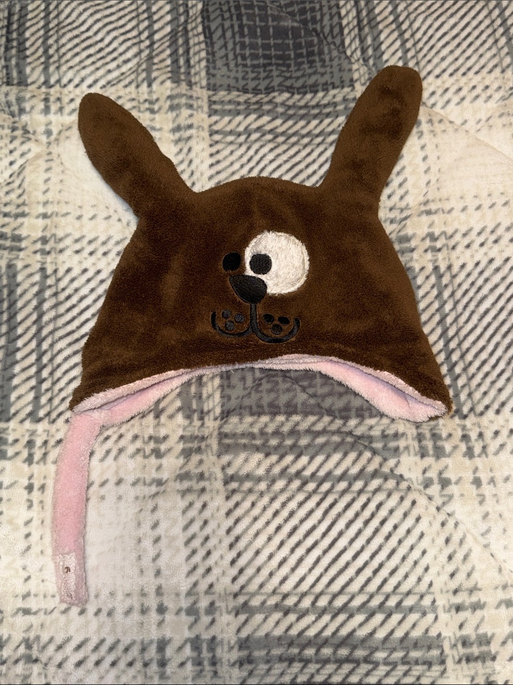 Reversible Bunny and Puppy Dog Fleece Hat